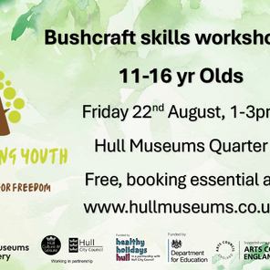 Bushcraft skills workshop for 11-16 year olds with Rewilding Youth- Healthy Holidays