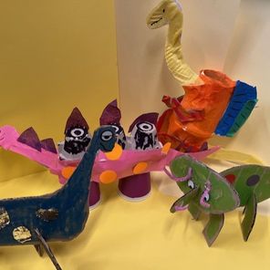 Junk Model Dinosaurs- Healthy Holidays Activity