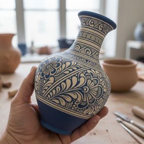 Stoneware Sgraffito Vase Workshop with Leafy Lane Pottery