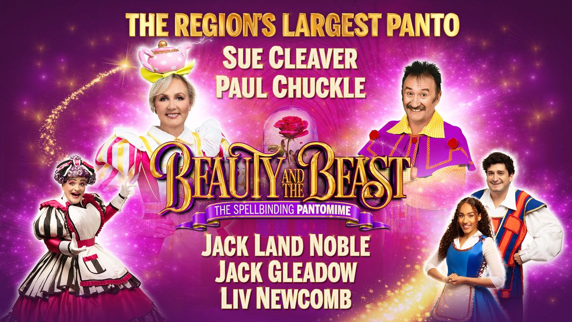 Sue Cleaver, Paul Chuckle, Jack Land Noble and Jack Gleadow star in Beauty and the Beast