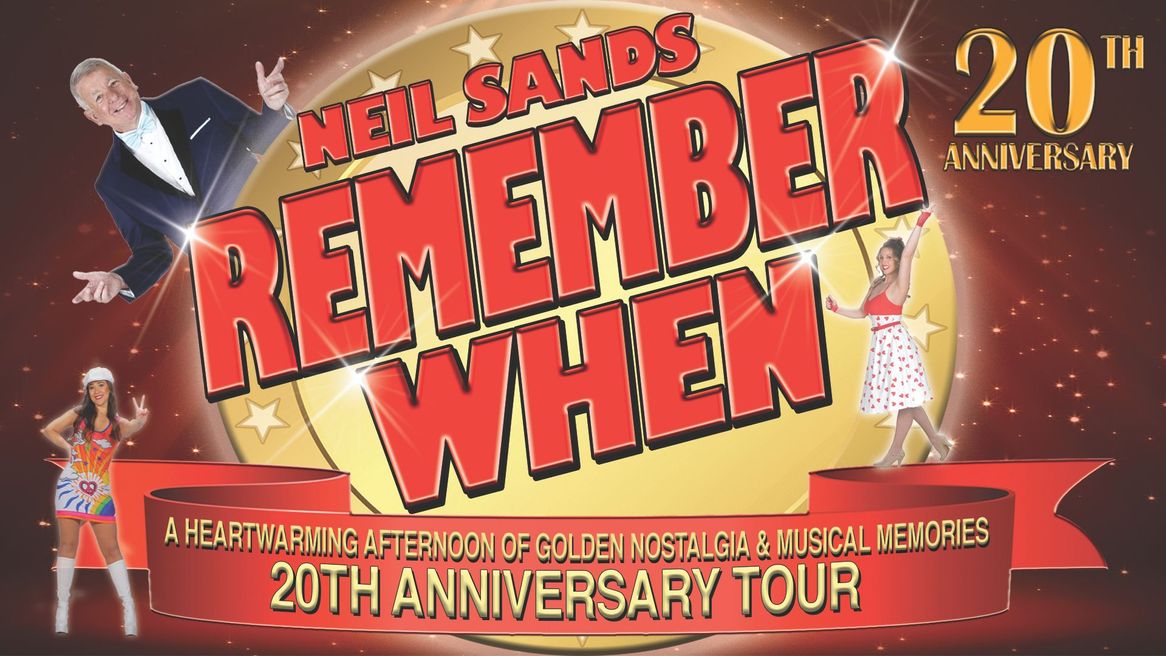 The logo Remember When with Neil Sands and two ladies by the side of the image. 