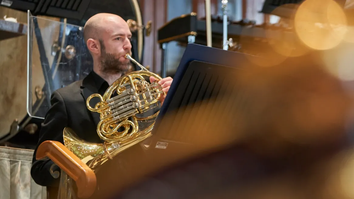 Man playing a brass instrument